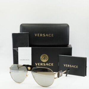 NEW VERSACE GOLD MIRROR SUNGLASSES